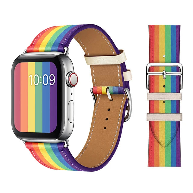 Genuine Leather Bracelet Strap For Apple Watch Band 45mm 49mm 41mm 44mm 42mm 40mm band iWatch Ultra/2 10 42/46mm 9 8 7 6 5 4 SE